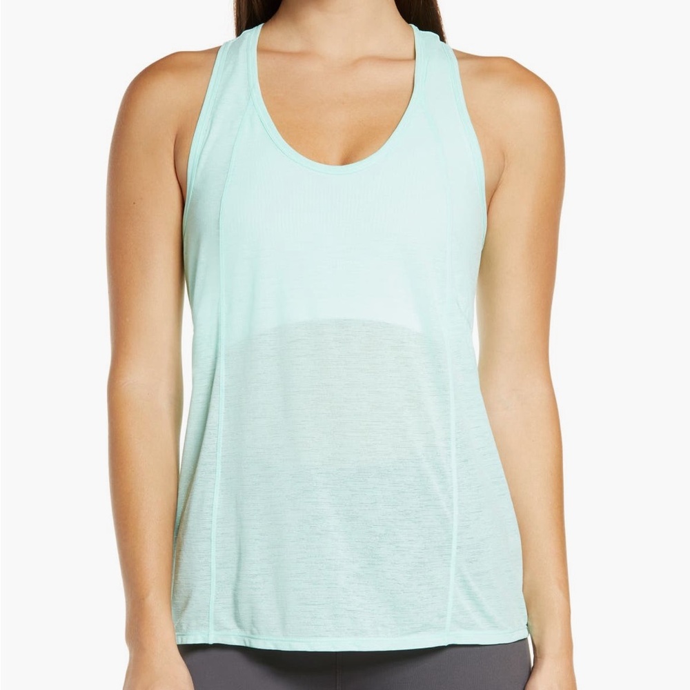 Zella Swing It Breezy Tank in light aqua, size L